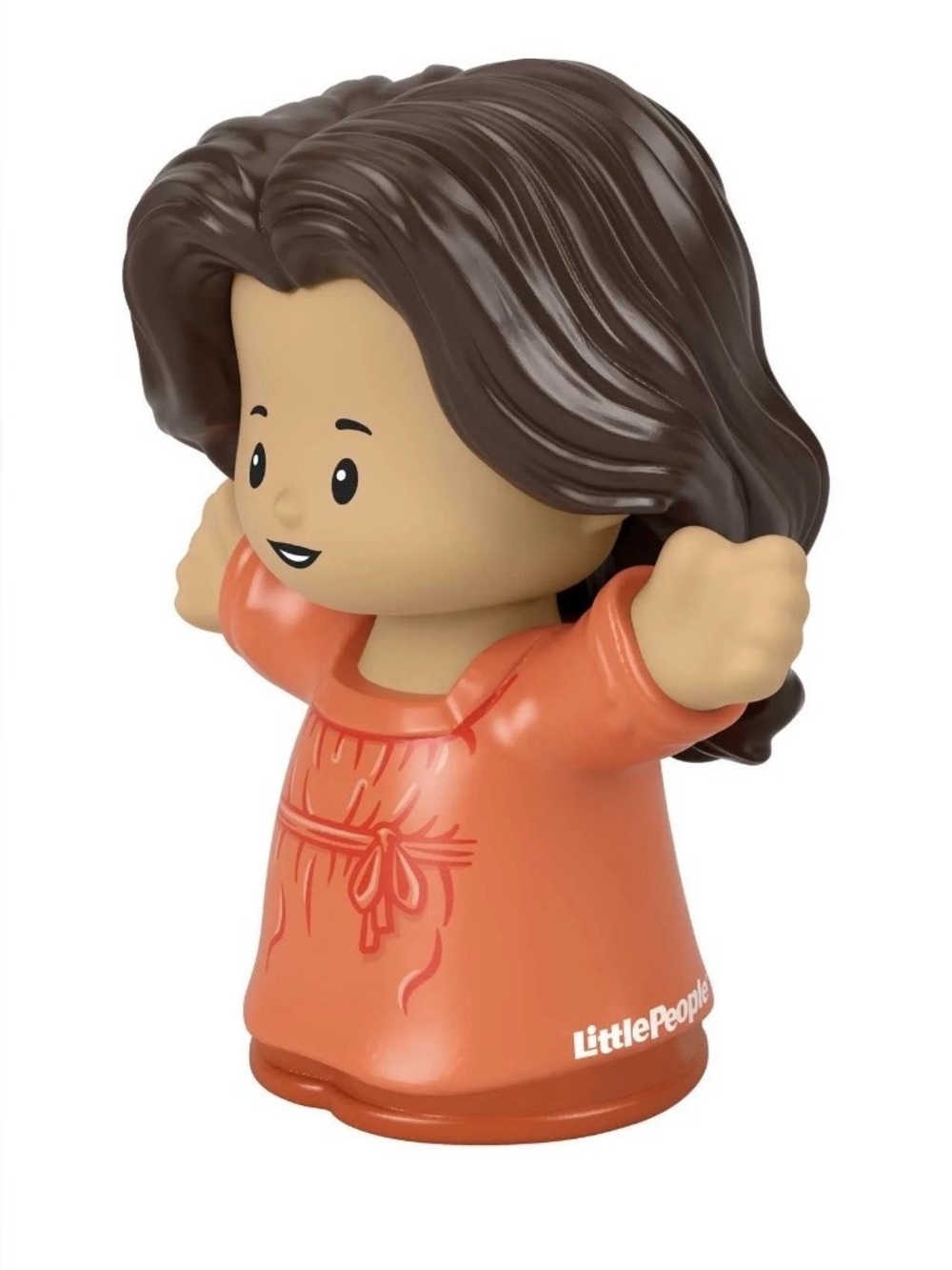 New Fisher-Price Little People Female Figure Mom Red Orange Dress Brown Hair - Picture 3 of 7